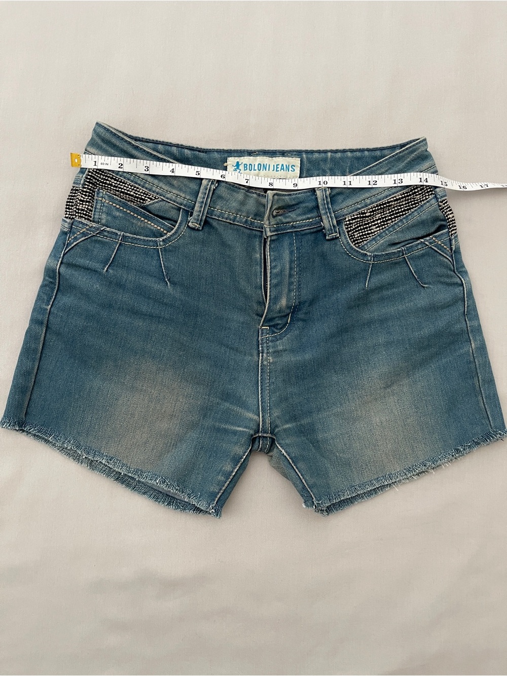 Light Blue Hem Denim Short | Small - Picture 5 of 6